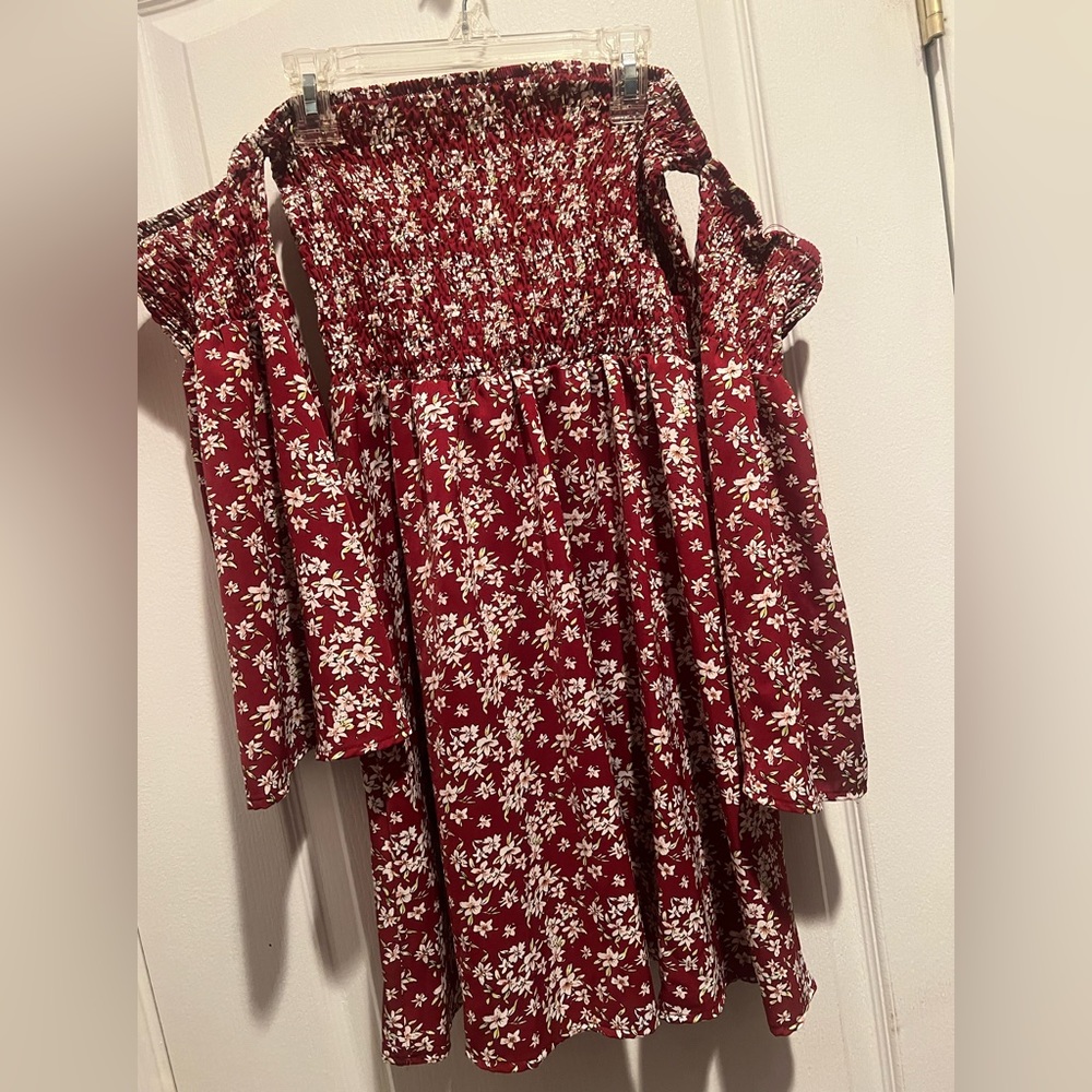 Off the shoulder long sleeve dress